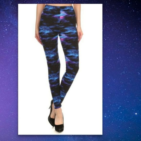 Galaxy Leggings Stars Extra Plus 1XL 2XL 3XL 4XL Space Universe Cosmos Super… - Picture 5 of 11